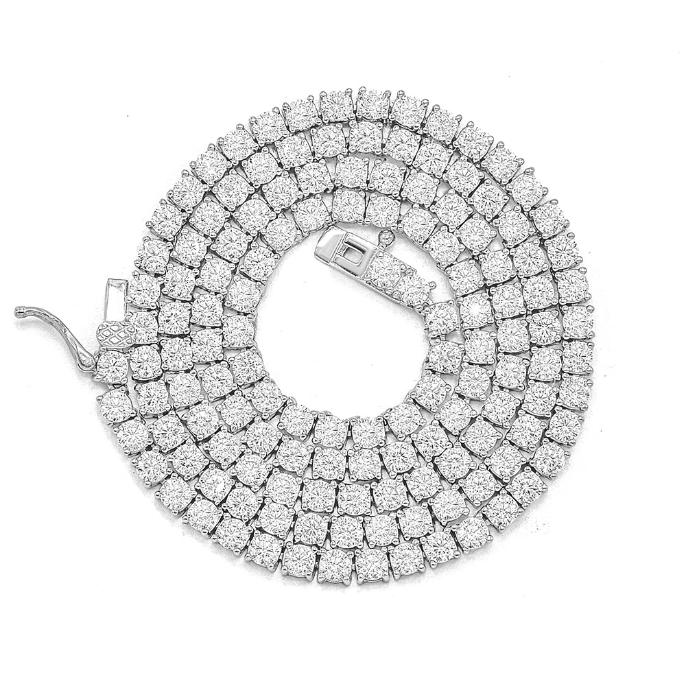 Silver Tennis Chain 3mm 16" 18" 20" 22" 24" 26" 28" 30" Price by Weight