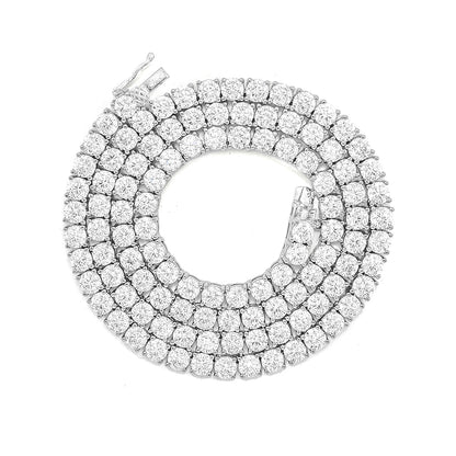 Silver Tennis Chain 4mm 16" 18" 20" 22" 24" 30" Price By Weight