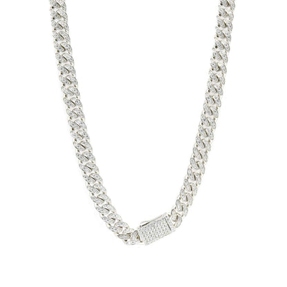 STNB-13 Cadena y pulsera Monaco de plata 925 con piedra de 6 mm, 16", 18", 20", 22", 24", 7", 7,5", 8"