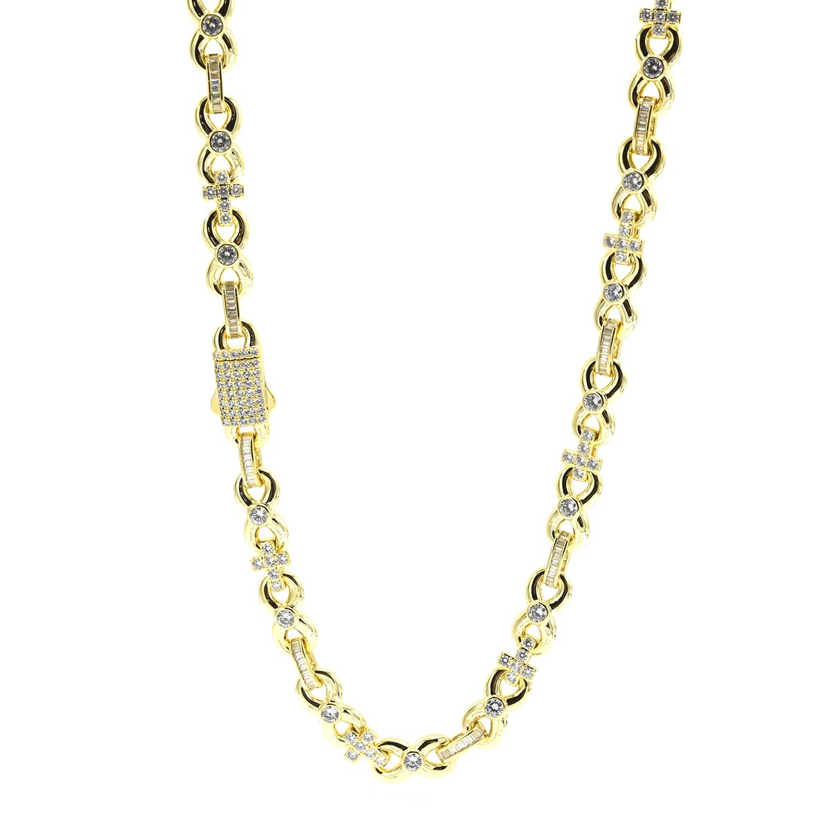 Brass 10mm Infinity with Cross Bracelet Chain 8“ 22 20“ 55 24“ 66