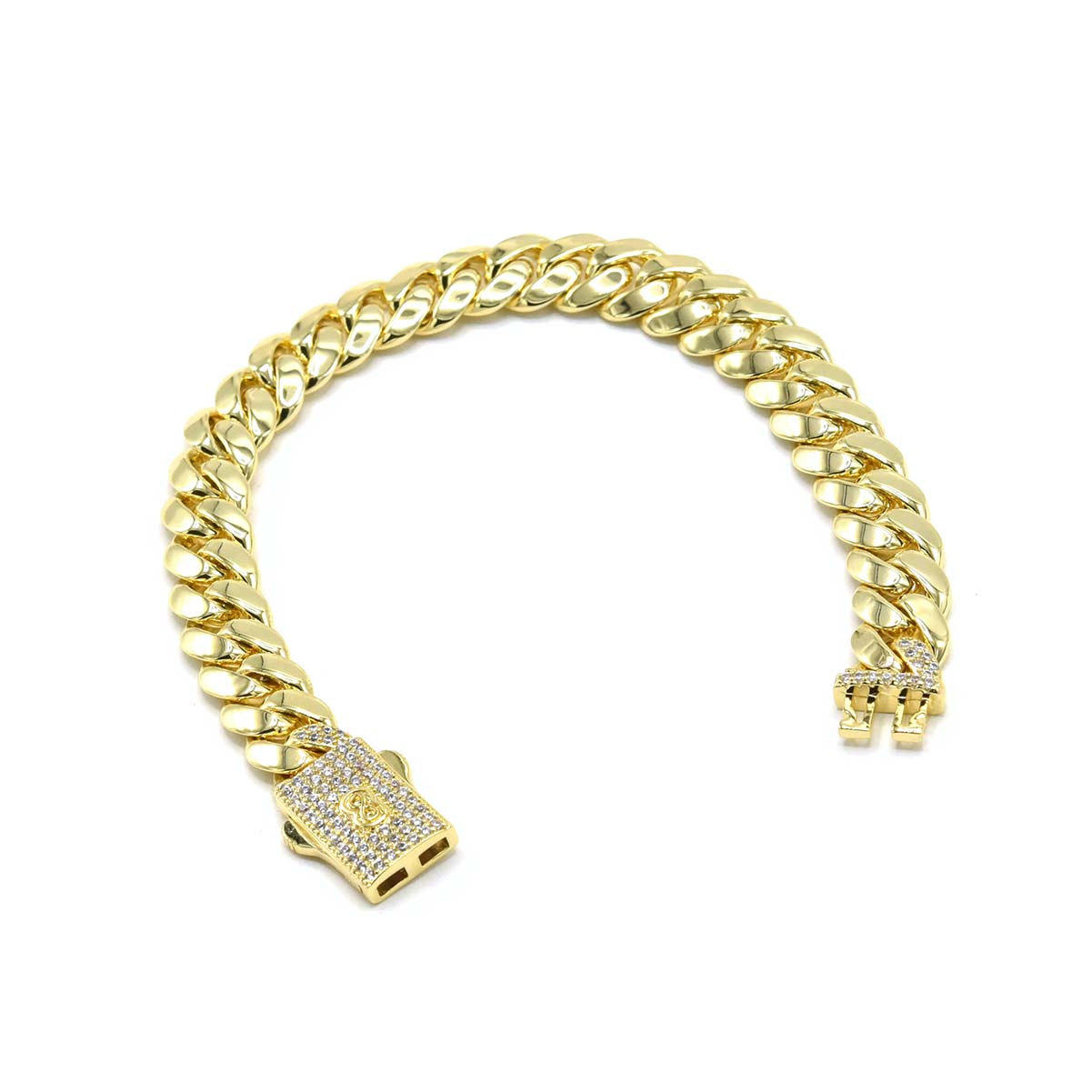 Brass 10mm Monaco Style Bracelet and Chain