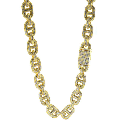 Brass 14mm Box Lock Mariner Bracelet and Chain