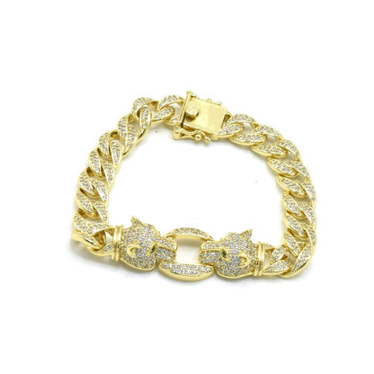 Brass 9mm Panther Double Heads Cuban Chain