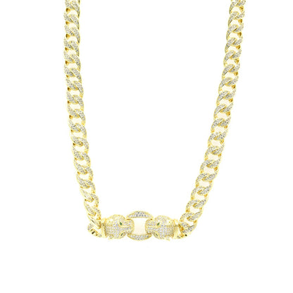 Brass 9mm Panther Double Heads Cuban Chain