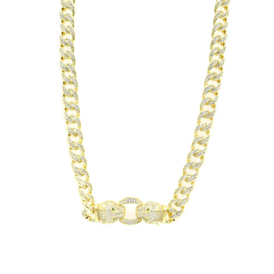 Brass 9mm Panther Double Heads Cuban Chain