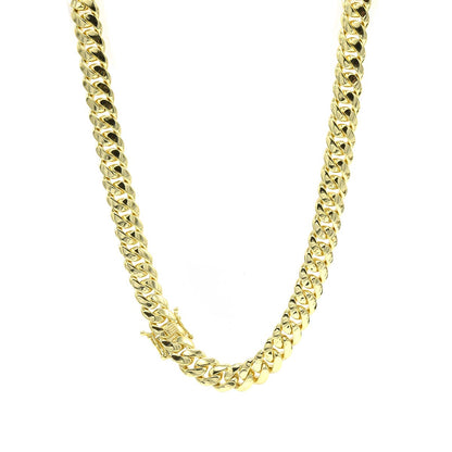 STNB-09 Cadena cubana lisa de plata 925 de 8 mm, 16", 18", 20", 22", 24", 7", 7,5", 8"
