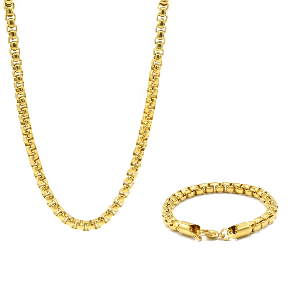 Stainless Steel Chain Bracelet Box Set 7mm