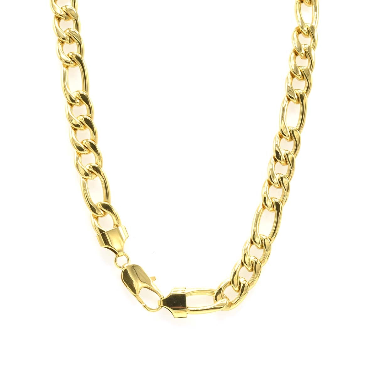 Stainless Steel Chain Bracelet Figaro Set 8mm 24 inch chain 8.5 inch bracelet