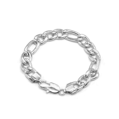 Stainless Steel Chain Bracelet Figaro Set 13mm 24 inch chain 8.5 inch bracelet