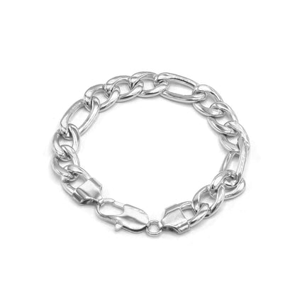 Stainless Steel Chain Bracelet Figaro Set 8mm 24 inch chain 8.5 inch bracelet