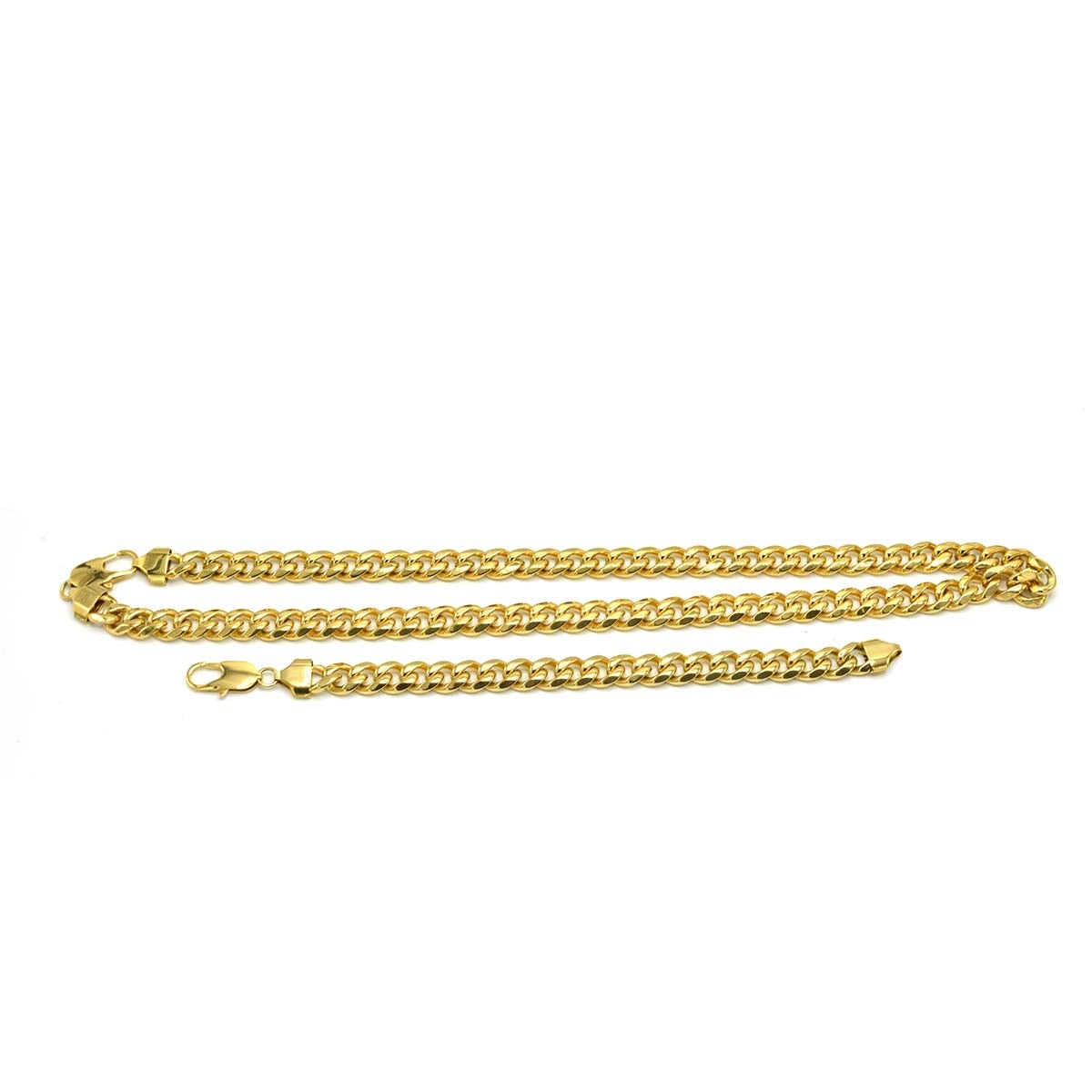 Stainless Steel Chain Bracelet Miami Cuban Set 13mm 24 inch chain 8.5 inch bracelet