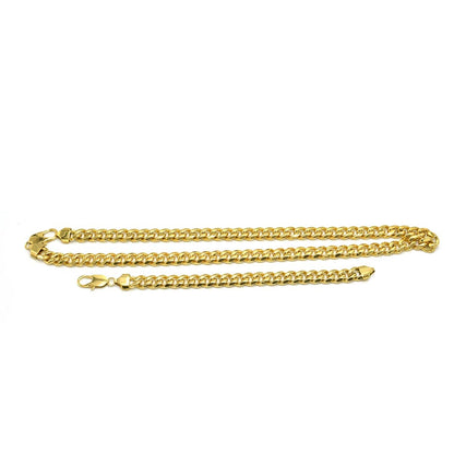 Stainless Steel Chain Bracelet Miami Cuban Set 13mm 24 inch chain 8.5 inch bracelet