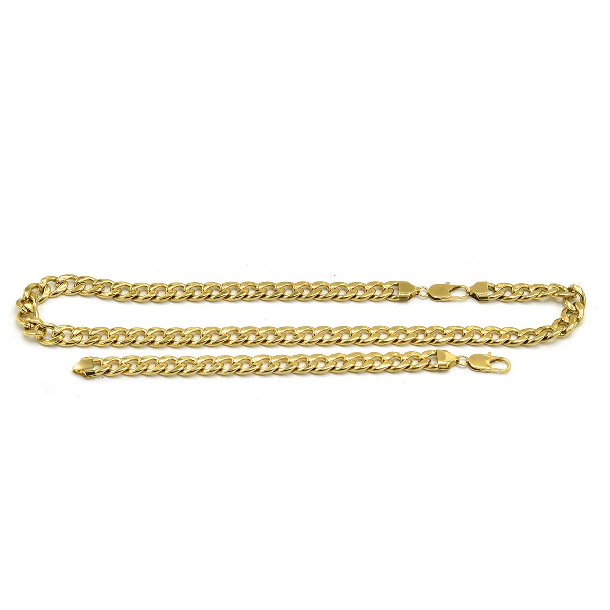 Stainless Steel Chain Bracelet Cuban Set 13mm 24 inch chain 8.5 inch bracelet