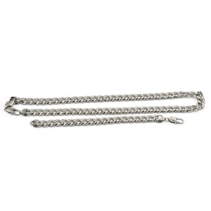 Stainless Steel Chain Bracelet Cuban Set 13mm 24 inch chain 8.5 inch bracelet