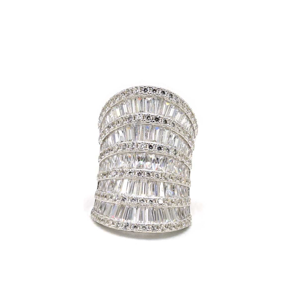 Geometrical Pattern  Baguette Cut Ring