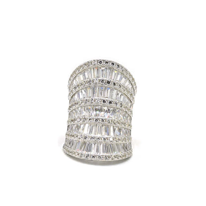 Geometrical Pattern  Baguette Cut Ring
